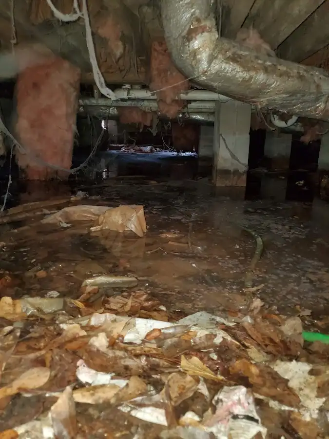 Crawl space flood assessment for Commercial Water Damage Restoration in Cloverly